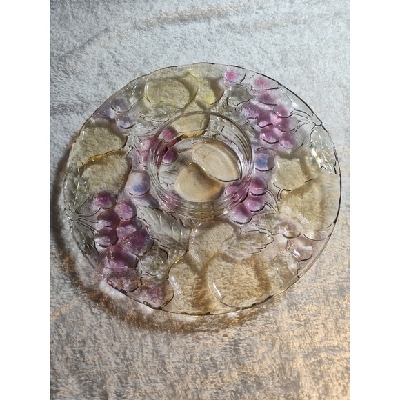 Mikasa Other - Mikasa Veggie/Chip/Dip Glass Embossed Large 13" Serving Tray Platter One Piece